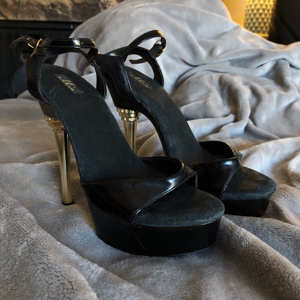 Black and gold heel - Ellie Shoes